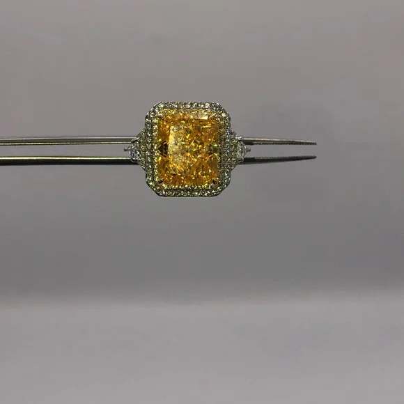 8ct Fancy Canary Ring - Picture 10 of 12